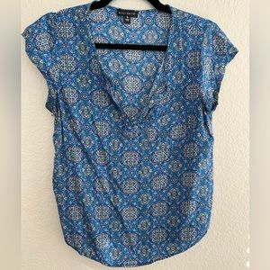 Blue short sleeved office shirt